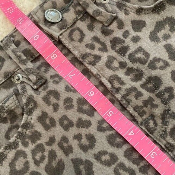 Good American $170 Size 0/25 Gray Black Leopard Print Skinny Stretch Denim Jeans - Picture 12 of 16